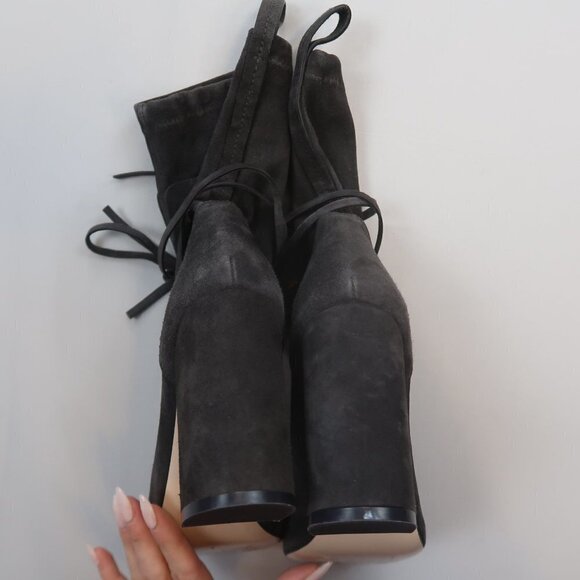 Stuart Weitzman Veruka Suede High Heel Lace Up Boots 10 - Picture 8 of 10